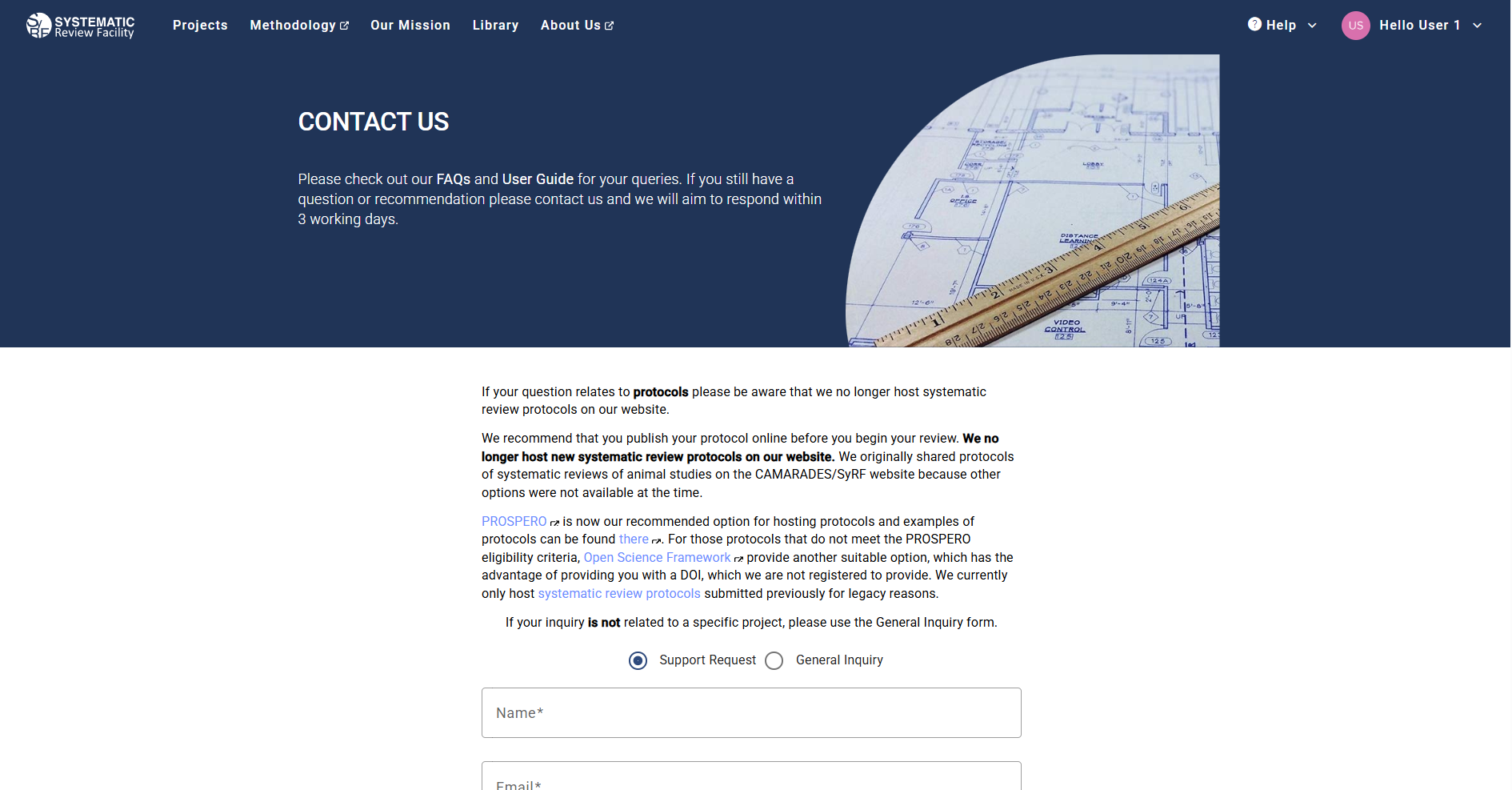 Contact Us Form General View